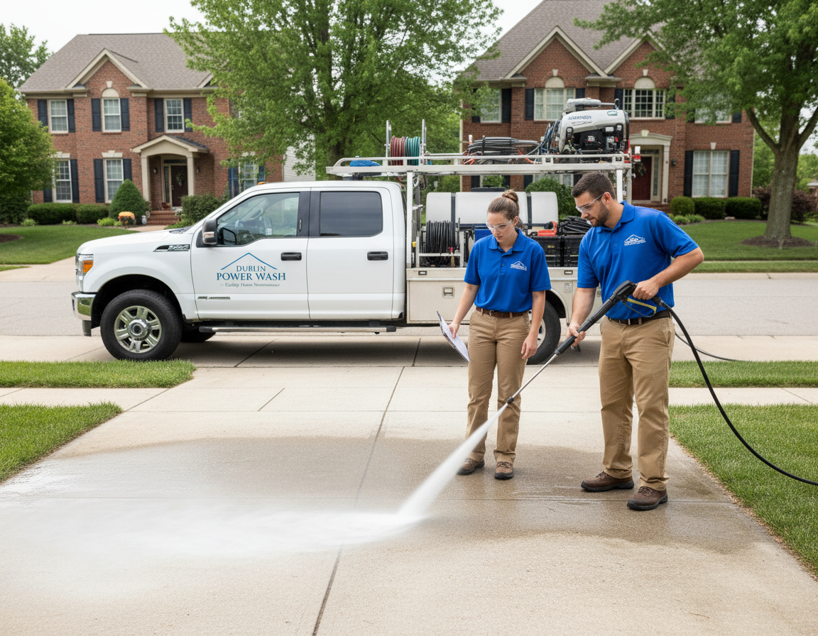Pressure Washing Near Me In Dublin OH: Driveway Cleaning Expectations